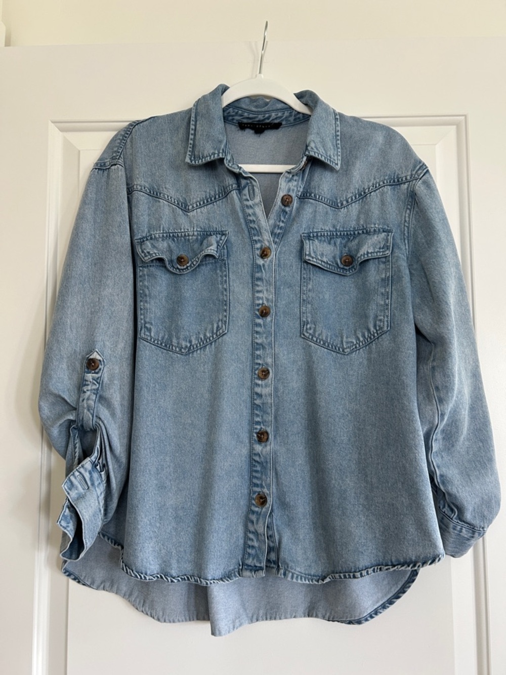 Jane and Delancey Light Blue Denim Button-Down Shirt
